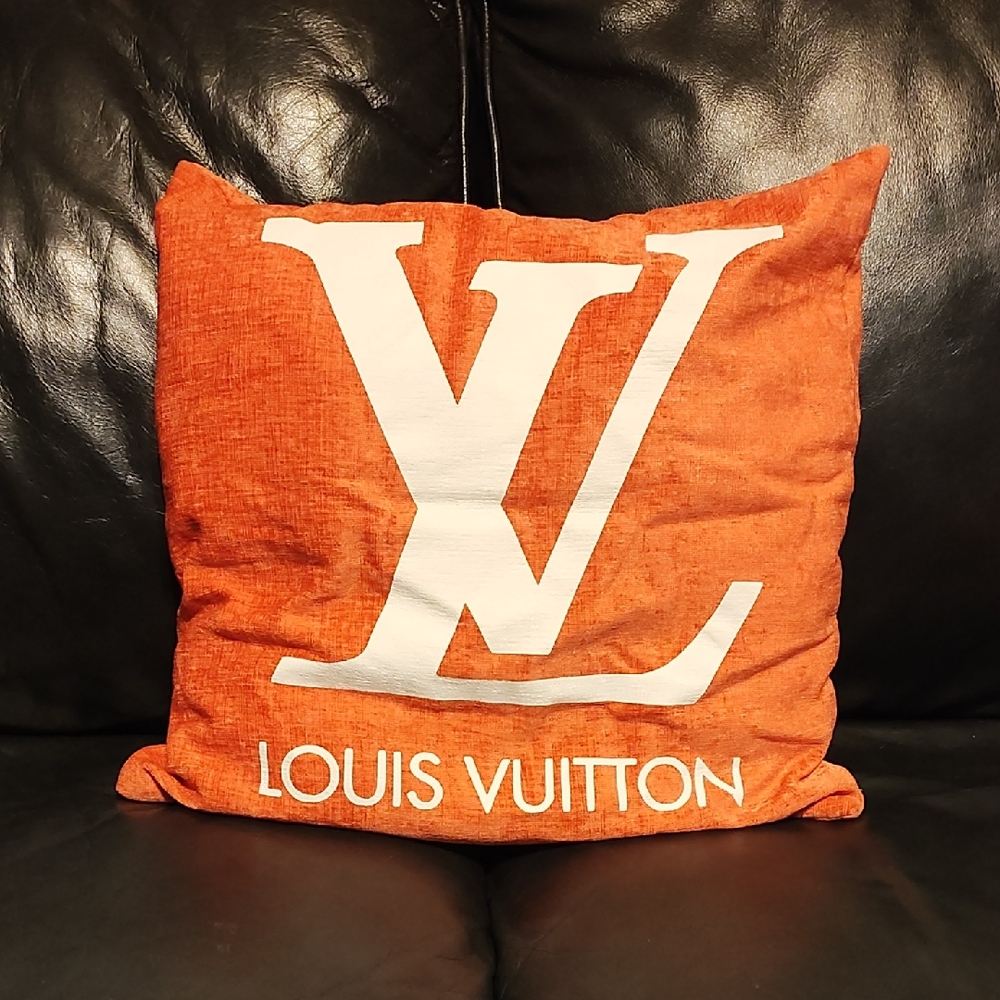 Louis Vuitton Bold Orange Accent Pillow